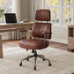 Cameron, Faux Suede Fabric High Back Office Chair Brown/Gray