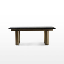 Savoy Extendable Dining Table in Black With Sintered Stone Surface, Modern Dining Room Furniture.