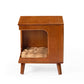 15.94" Solid Wood Cat Bed & Side Table