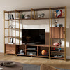 Sonoma Standing Media Cabinet - Walnut & Brass