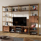 Sonoma 85''Standing Media Cabinet,Walnut & Brass