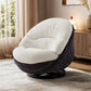 Gloria, Soft Upholstered Swivel Lounge Chair, White