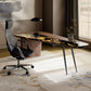 Magma, 86'' Natural Marble & Wood Top Office Desk