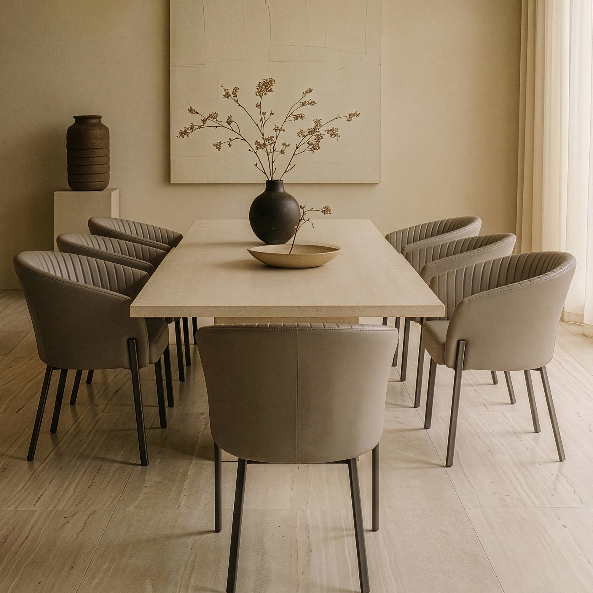 Calm Upholstered Gray Dining Chair 1Pc|Eureka Ergonomic