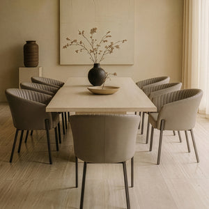 Jade, Upholstered Arm Dining Chair 1 PC, Dark Gray
