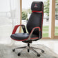 SERENE, Eureka comfy leather executive office chair Luxury Napa Leather, Black-Red