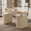 Opal Executive Office Desk (66"x29") - Cream (Birch Wood Veneer)