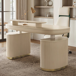 Eureka Ergonomic Opal executive desk in a home office