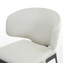 Chateau Dining Chair, Off-White With Stitched Backrest. Modern Design Dining Furniture.