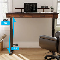 Eureka Ergonomic George Slate Standing Desk With Height Adjustment, Black Desk and Chair, Modern Office Setup.