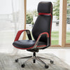 SERENE, Napa Leather Executive Office Chair - Black-Red