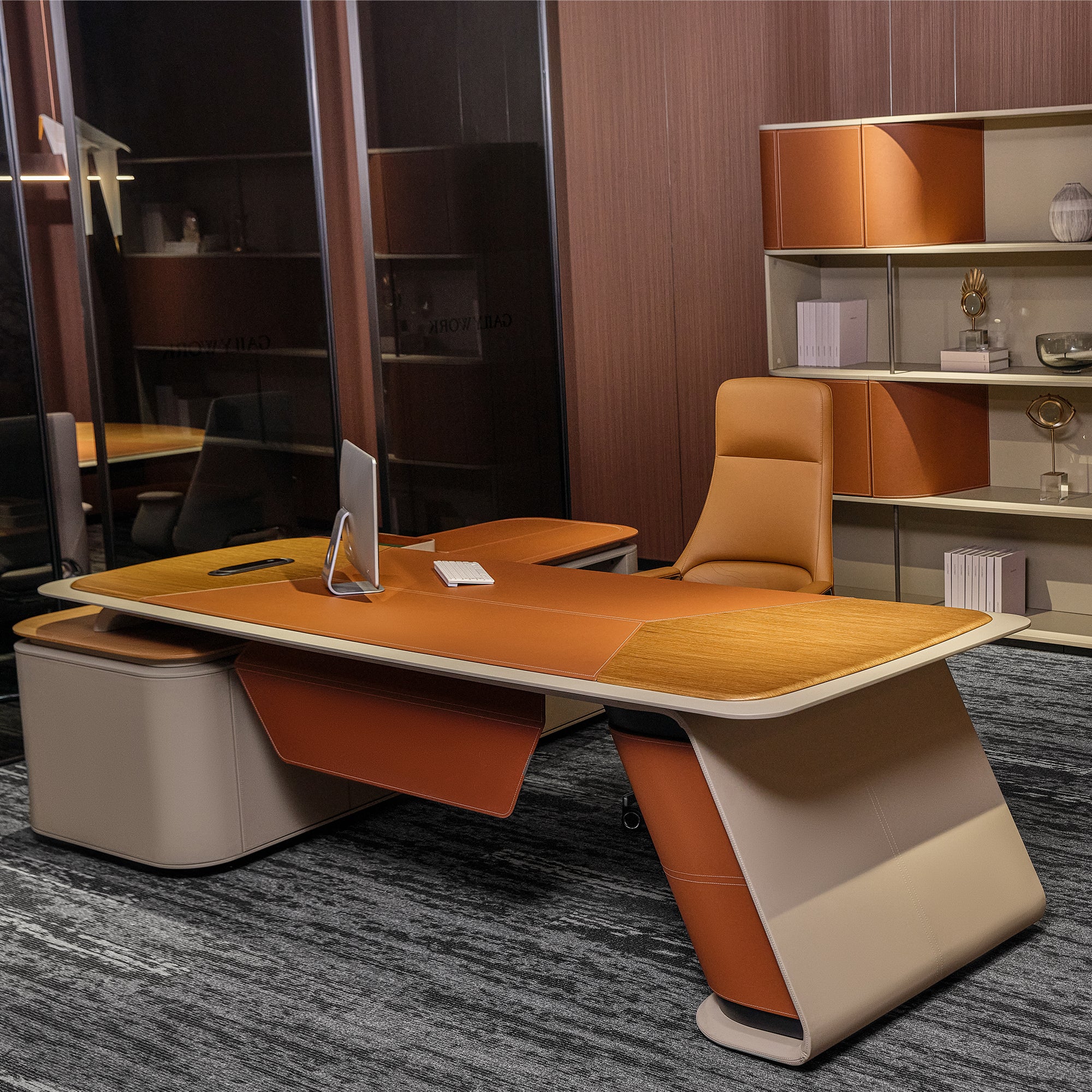 Zen Altair Executive Desk & Bookcase - Eureka Ergonomic