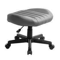 Eureka Ergonomic Height-Adjustable Footstool in Gray With Black Base and Wheels, for Ergonomic Comfort.