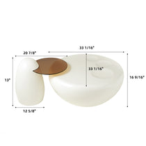 33 Abstract Cat Claw Coffee Table Set With Dimensions. White, Modern Living Room Furniture.