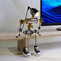 Robot-Shaped Cyberpunk Table Lamp With Industrial Design and Black Sneakers, a Unique Decor, HD-19 Table Lamp.