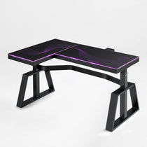 GTG-L60 Pro, L shaped Glass Gaming Standing Desk (60"x23")