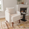 Lily, Thickened Upholstered Bouclé Lounge Chair - White