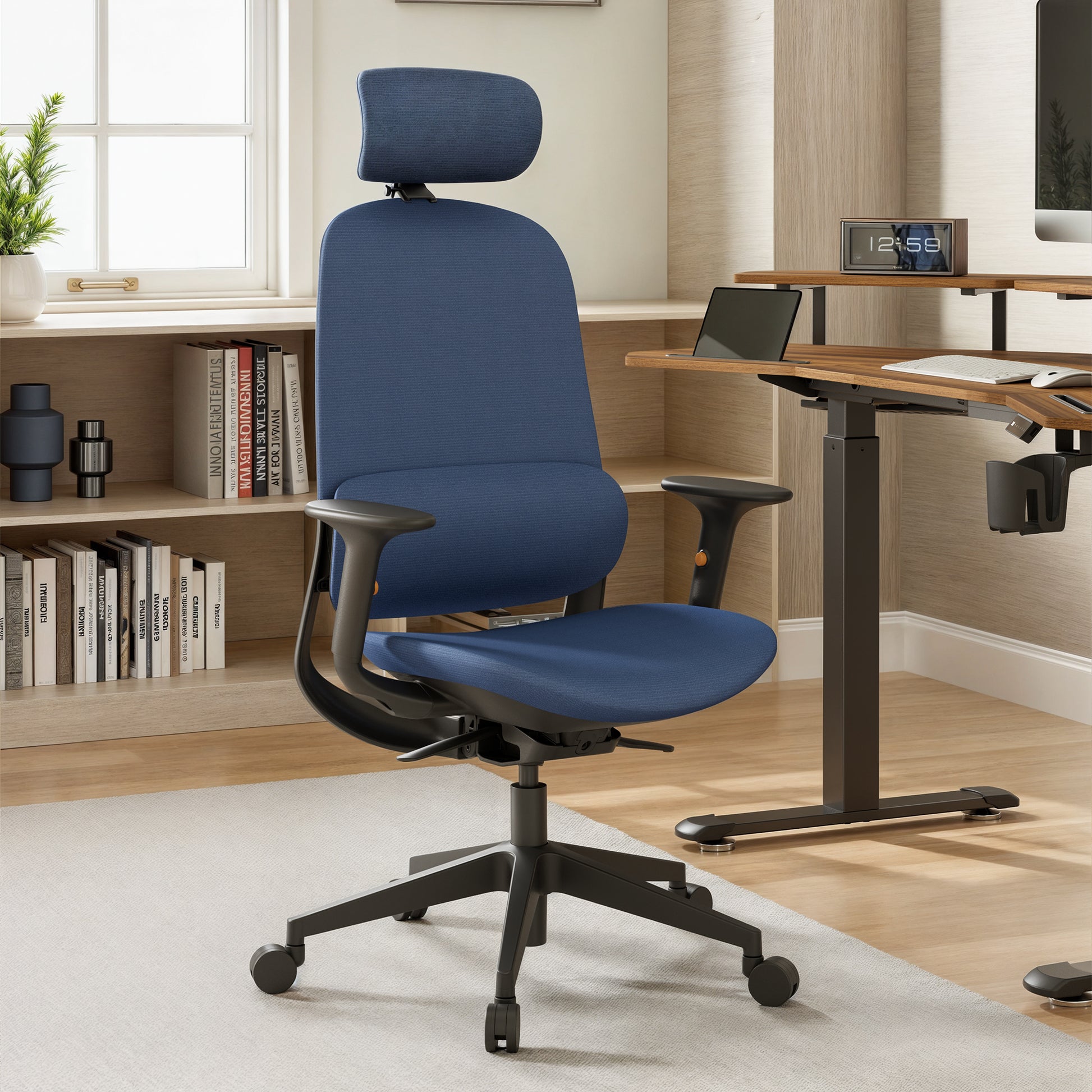 Eureka Ergonomic Mesh Blue Lumbar Support comfortable Office Chair, Blue