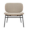Edie, Walnut Upholstered Lounge Chair - Beige