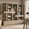 Ark 78" Bookshelf with Drawers and Display Shelves - Natural Oak