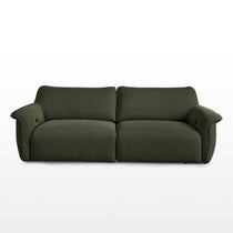 Vero Power Sleeper Sofa Front in Olive Green Techno 3D Mesh Fabric, Modern Modular Design.