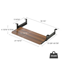 Eureka Ergonomic Walnut Pull-Out Keyboard Tray With Dimensions, Supports 30Lbs, Ergonomic Design.