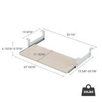 Eureka Ergonomic Pull-Out Keyboard Tray With Dimensions, Holds Up to 30 Lbs, Light Wood Finish for Ergonomic Desks.