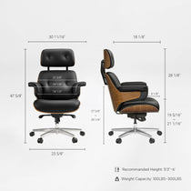 Executive Office Set:  Ark Standing Desk & Napa Leather Chair