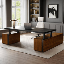 Zen Pro Series, 87"/72" Executive Standing Desk with Cabinets Set