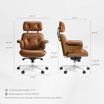 Eureka Ergonomic Mathias brown chair dimensions diagram
