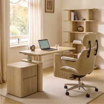 Eureka Ergonomic Aurelia Fluted File Cabinet, Home File Cabinet with Modern Bedroom Workspace Setup