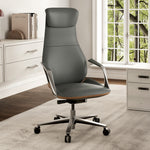 Serene Aaron Genuine Leather Executive Office Chair - Gray
