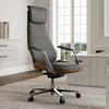 Serene Aaron, Genuine Leather Executive Office Chair - Gray