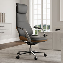 Serene Aaron Genuine Leather Executive Office Chair - Gray