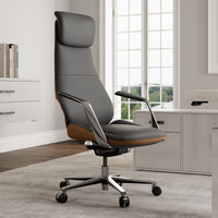 Serene Aaron Genuine Leather Executive Office Chair - Gray