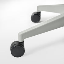 Eureka Ergonomic Lira ergonomic office chair base with light gray frame and black dual-wheel casters for mobility.