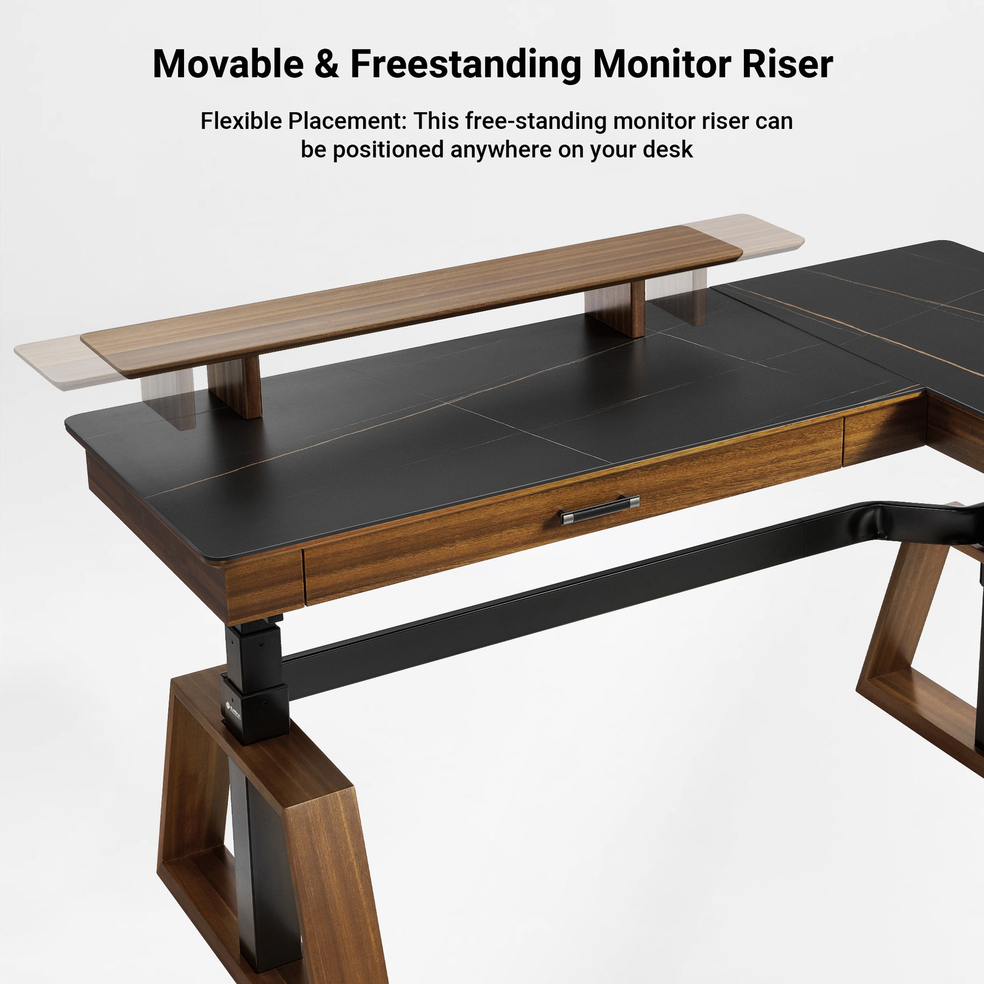Movable monitor riser