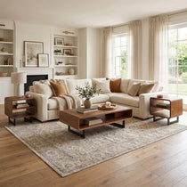 47" Walnut 3-Piece Coffee Table and Side Table Set