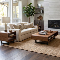 47" Walnut 3-Piece Coffee Table and Side Table Set