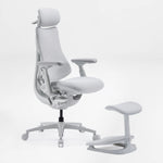 LiberNovo Omni Pro in Home Office, Ergonomic Office Chair and Footrest, Glacier