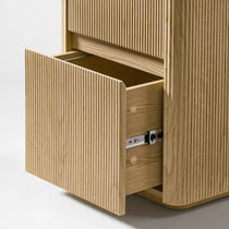 Eureka Ergonomic Aurelia Fluted File Cabinet, Hidden Handle Modern File Cabinet Detail