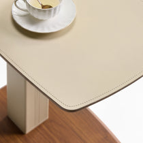 Height-Adjustable Saddle Leather C-Shaped Side Table
