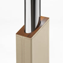 Height-Adjustable Saddle Leather C-Shaped Side Table