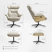 Matteo,Napa Leather Lounge Chair and Ottoman
