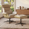 Matteo,Napa Leather Lounge Chair and Ottoman - Off-White