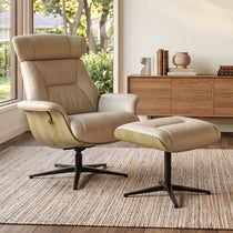 Matteo,Napa Leather Lounge Chair and Ottoman