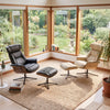 Matteo,Napa Leather Lounge Chair and Ottoman - Black