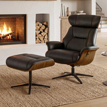 Matteo,Napa Leather Lounge Chair and Ottoman