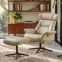 Matteo,Napa Leather Lounge Chair and Ottoman