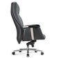 Eureka Royal II, Executive Leather Office Chair, Comfy Leather Executive Office Chair with High Back and Lumbar Support, Iron Gray, Padded Cushion Side